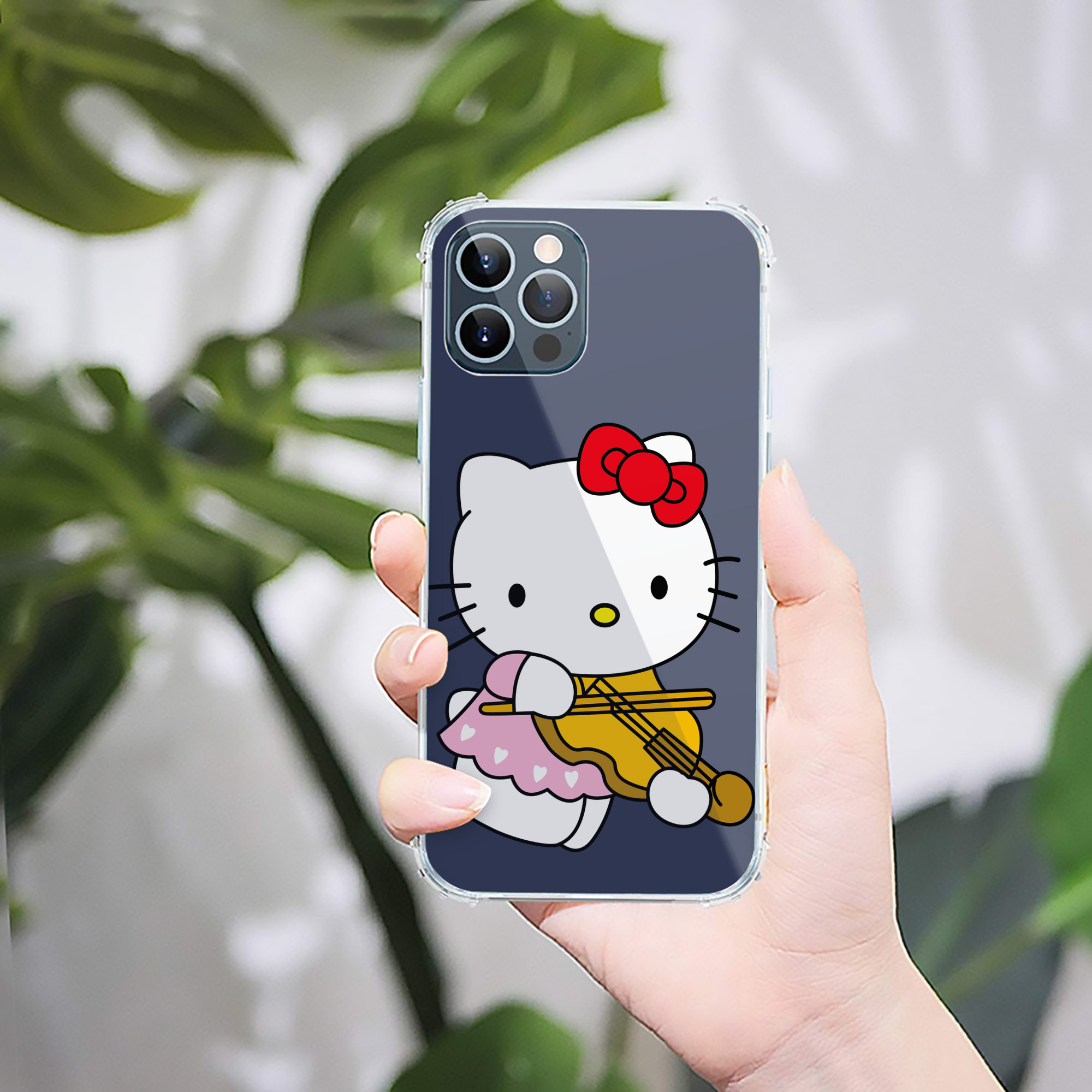 （画像用） Hello Kitty ハローキティ 【iPhone 12シリーズ対応】透明スマホケース（クリアソフトケース）